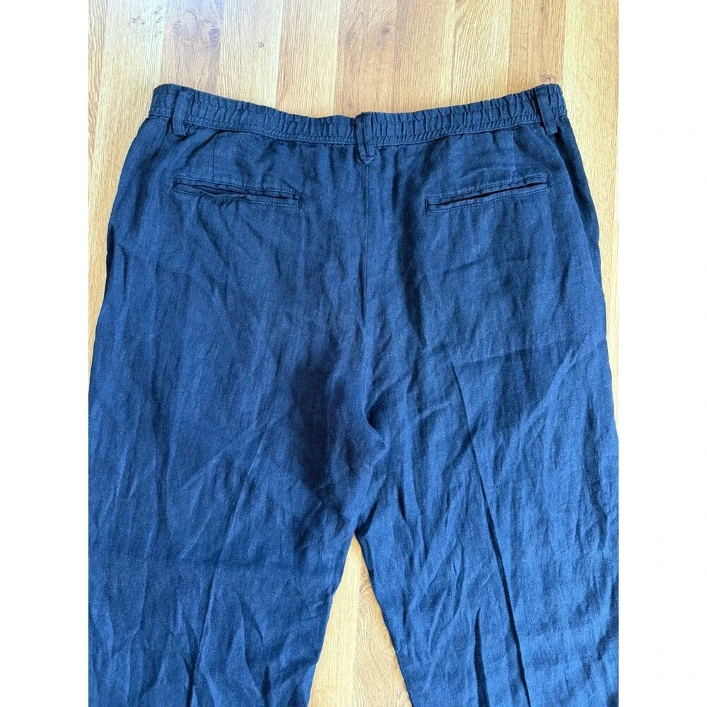 Zara Men Linen Pants Navy Blue Sz XL Casual Summer Lightweight Beach Bohemian